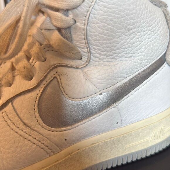 Nike Air Force 1 sculpt silver high top leather sneaker 7 - Picture 7 of 13